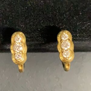 14k gold earrings with genuine diamonds